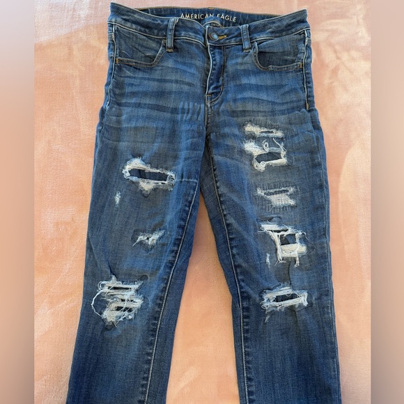Distressed Blue Women's Jeans - Picture 2 of 7